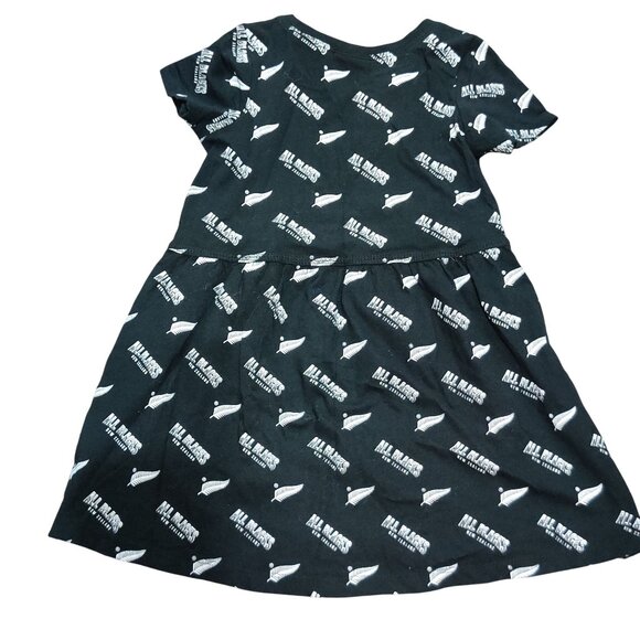 Cotton On Kids Girls 3 All Blacks Rugby Dress Black White Logo Print New Zealand - Picture 2 of 7